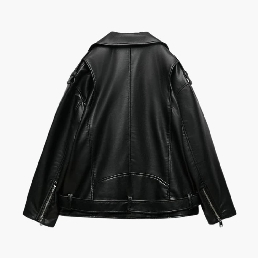 Dames Biker Jacket met Revers en Ritssluiting