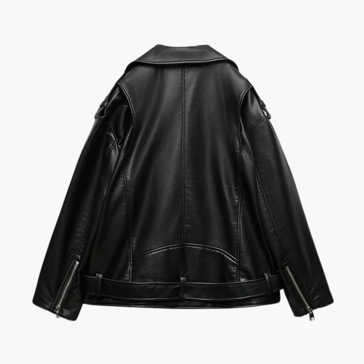Dames Biker Jacket met Revers en Ritssluiting