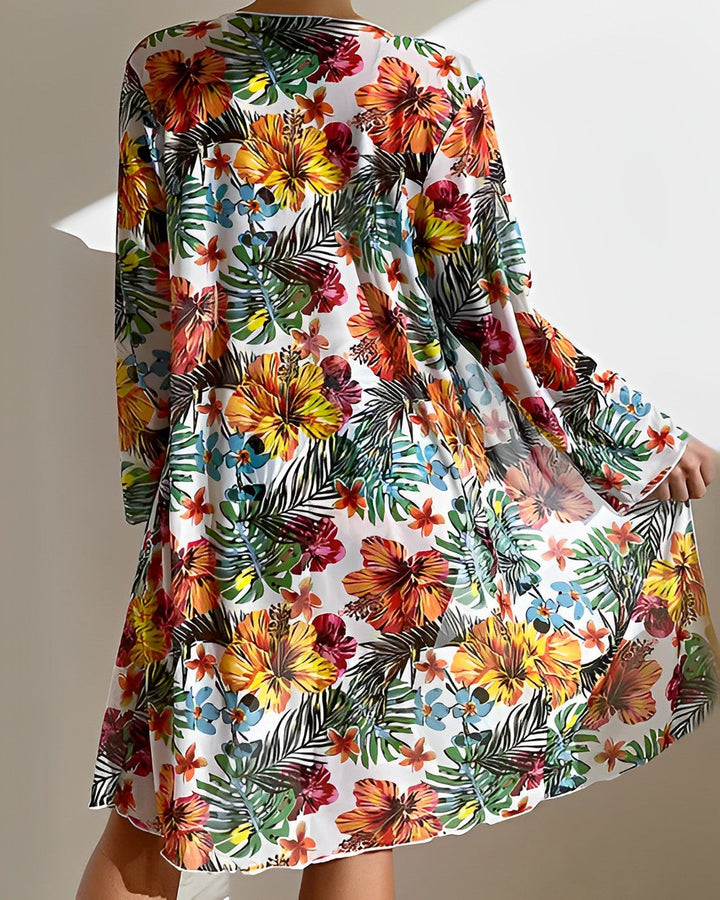 Amara | Bikiniset Drie Delig Bloemen Patroon Zomer Zwemkleding