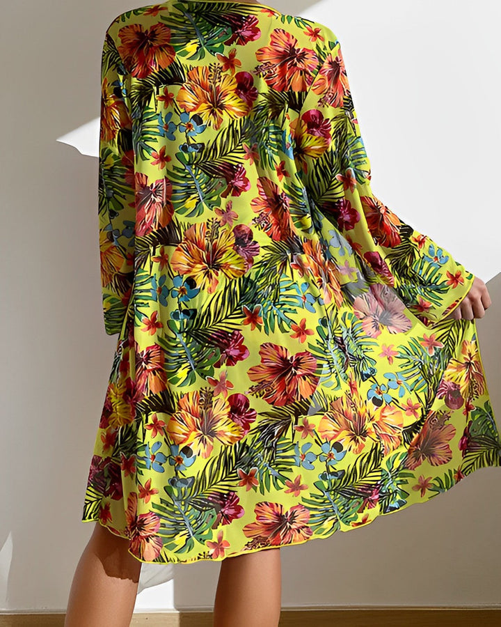 Amara | Bikiniset Drie Delig Bloemen Patroon Zomer Zwemkleding