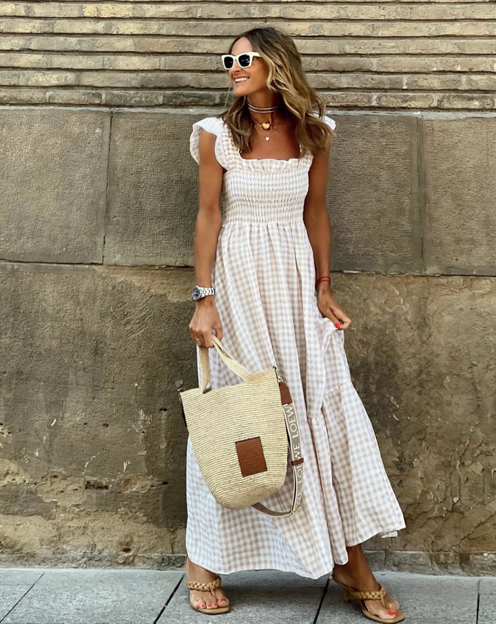Annabel | Elegante Dames Maxi Gesmokte Zomerjurk