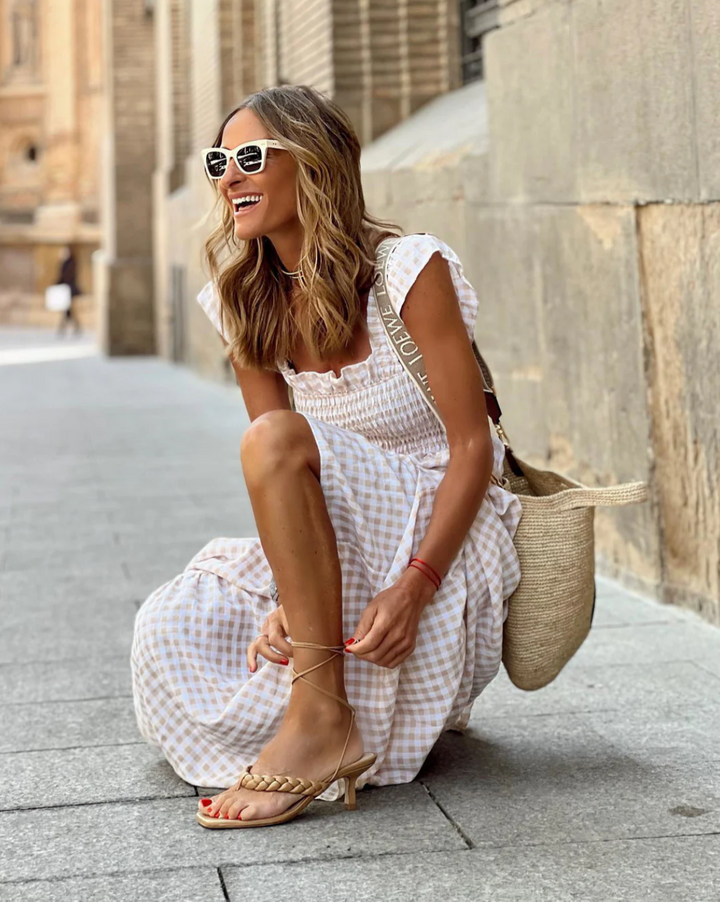 Annabel | Elegante Dames Maxi Gesmokte Zomerjurk