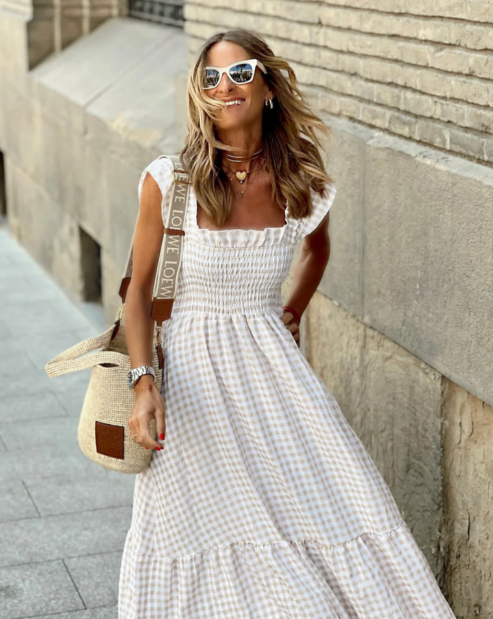 Annabel | Elegante Dames Maxi Gesmokte Zomerjurk