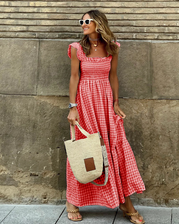 Annabel | Elegante Dames Maxi Gesmokte Zomerjurk