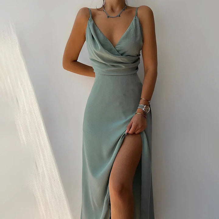 Aurelia | Elegante Dames Maxi Jurk met Verfijnde V-hals
