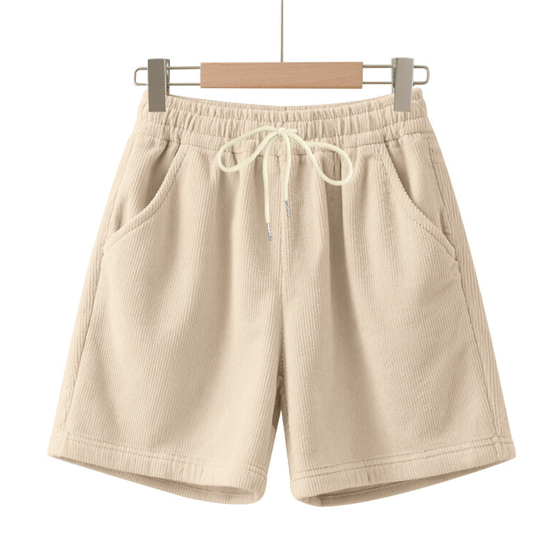 Bram | Heren Geribbeld Trekkoord Loose-Fit Korte Broek