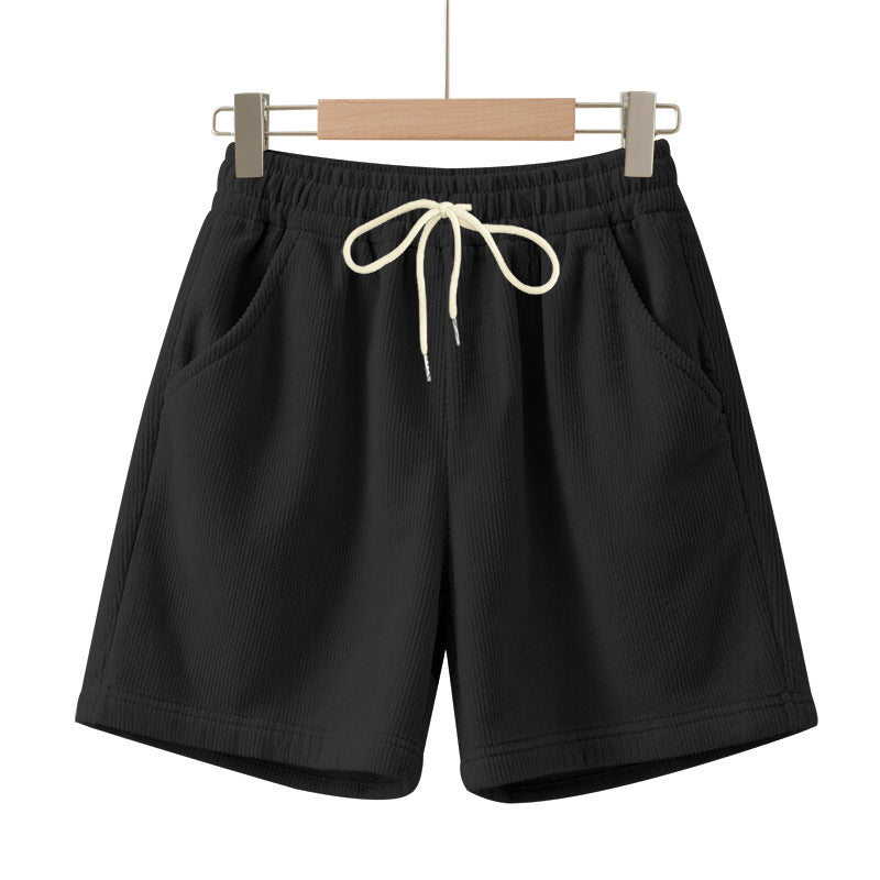 Bram | Heren Geribbeld Trekkoord Loose-Fit Korte Broek