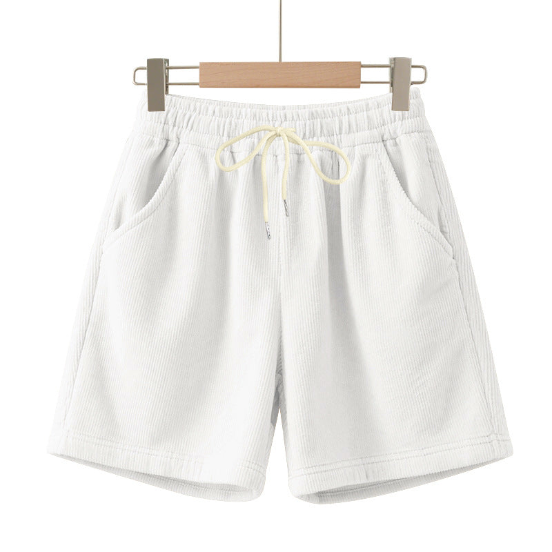 Bram | Heren Geribbeld Trekkoord Loose-Fit Korte Broek