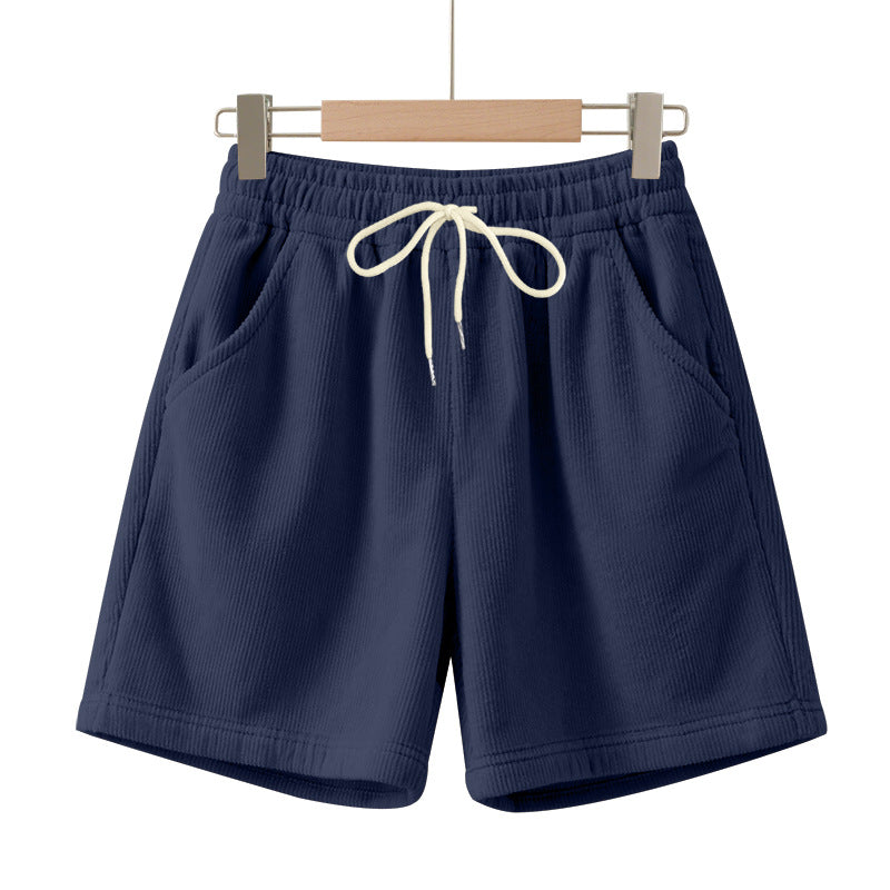 Bram | Heren Geribbeld Trekkoord Loose-Fit Korte Broek