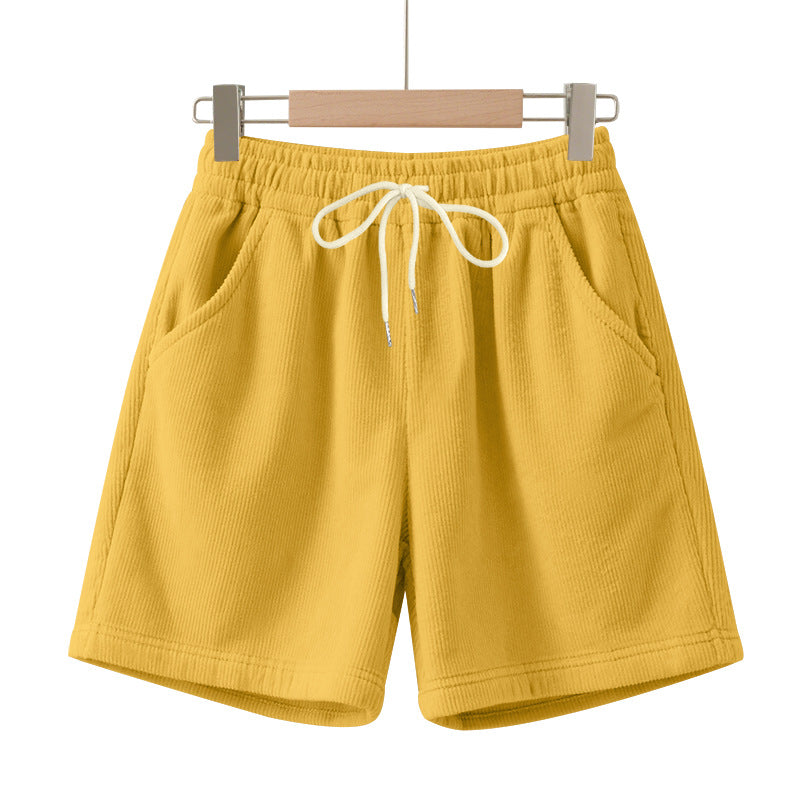 Bram | Heren Geribbeld Trekkoord Loose-Fit Korte Broek