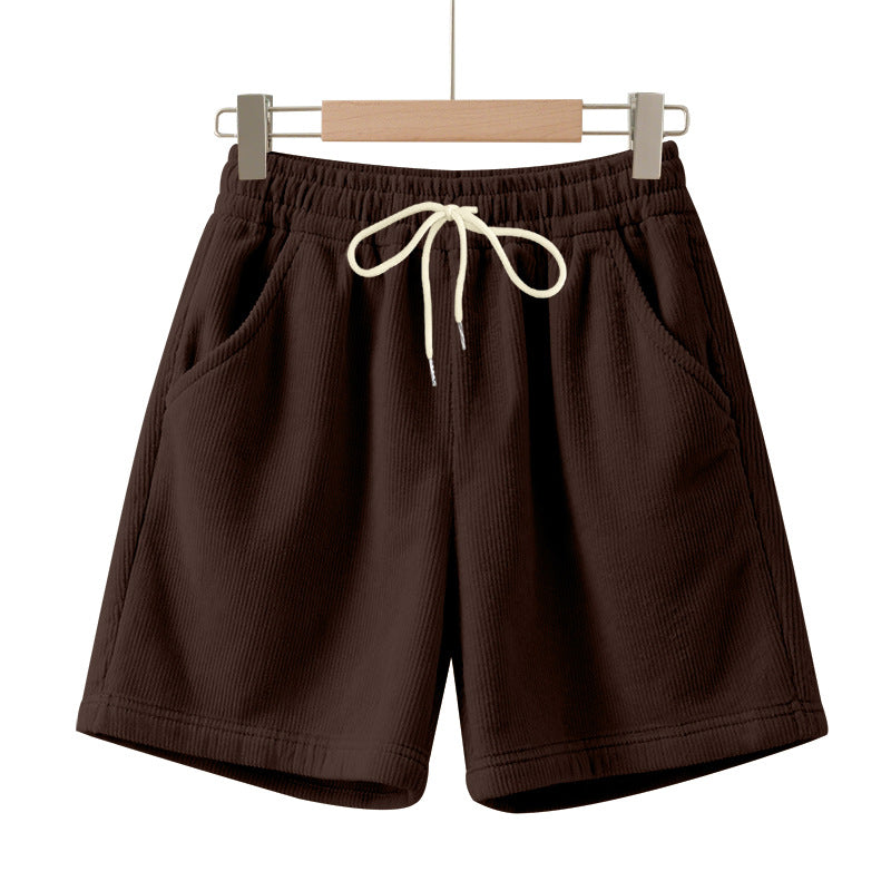 Bram | Heren Geribbeld Trekkoord Loose-Fit Korte Broek