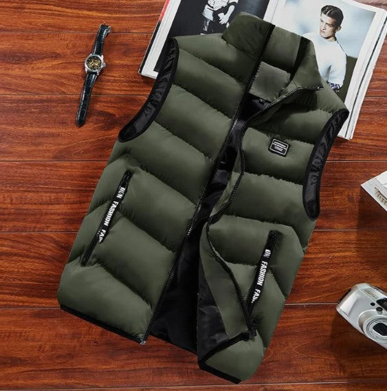 Bram | Heren Gewatteerd Hoge Kraag Bodywarmer
