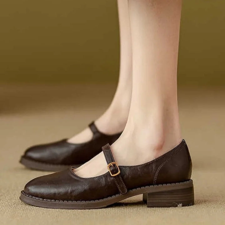 Britt | Dames Mary Jane Lage Blokhak Schoenen
