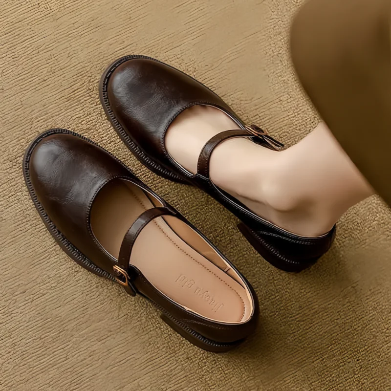 Britt | Dames Mary Jane Lage Blokhak Schoenen