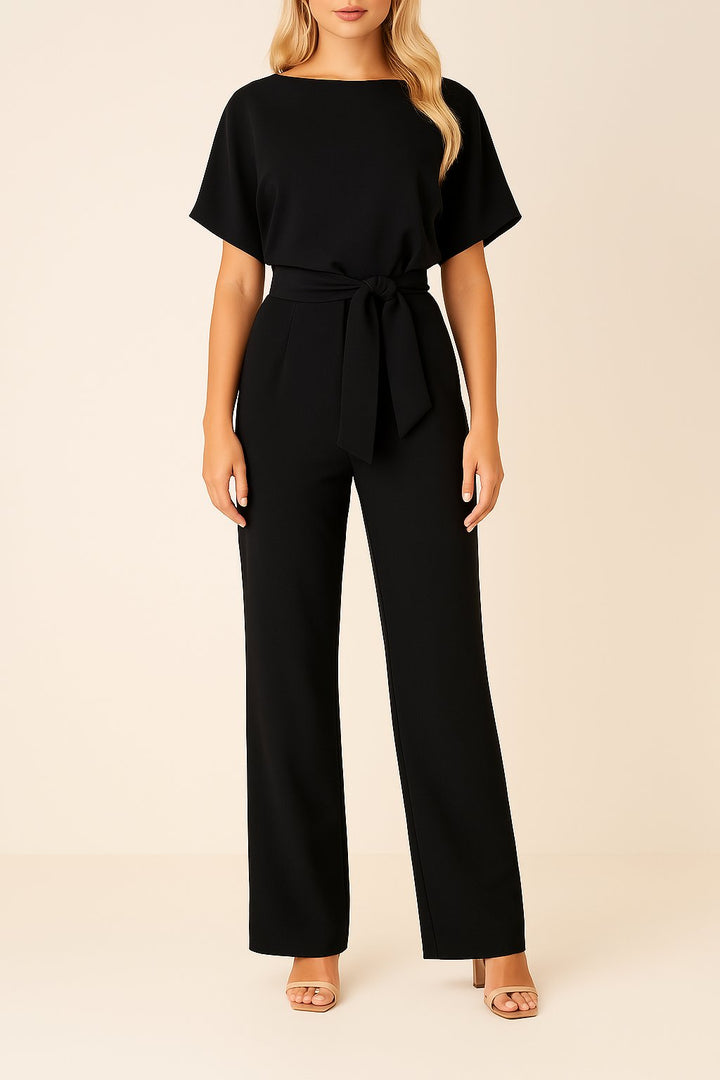 Celeste | Dames Jumpsuit Elegant Wide-Leg Boothals Korte Mouw