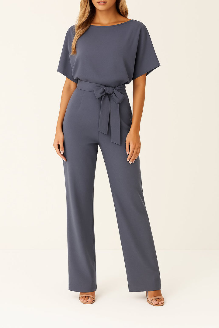 Celeste | Dames Jumpsuit Elegant Wide-Leg Boothals Korte Mouw