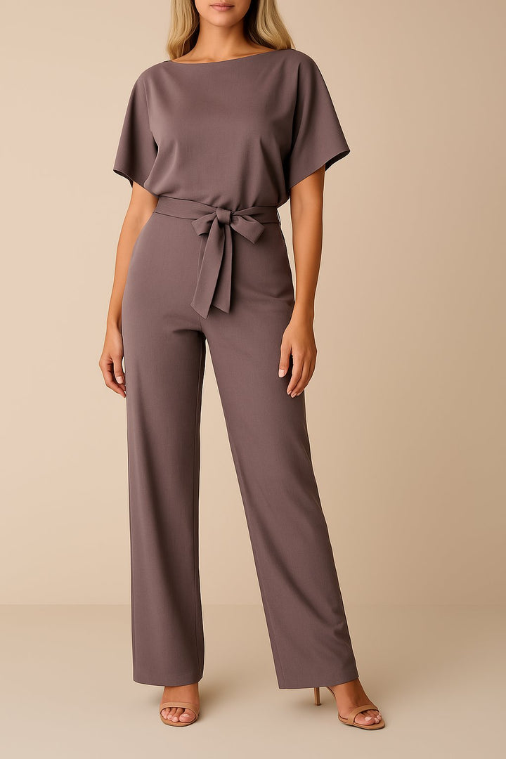 Celeste | Dames Jumpsuit Elegant Wide-Leg Boothals Korte Mouw
