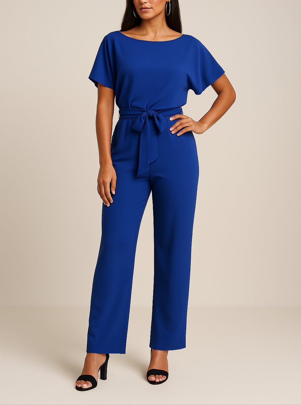 Celeste | Dames Jumpsuit Elegant Wide-Leg Boothals Korte Mouw