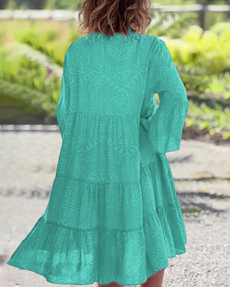 Clara | Dames Midi Jurk Boho Tropische Print