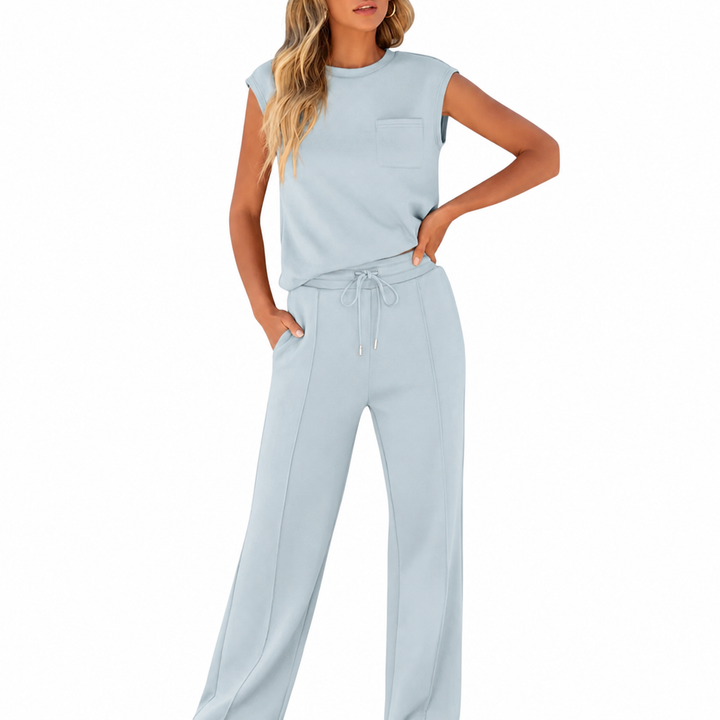 Elena | Dames Co Ord Set Lounge Broek Mouwloos