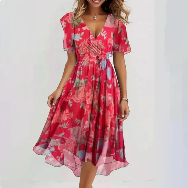 Eva | Elegante Dames Midi Overslagjurk