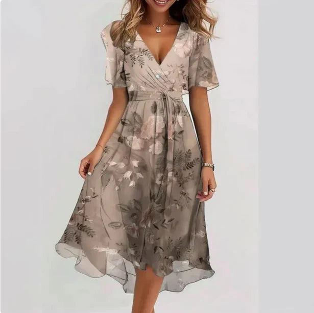 Eva | Elegante Dames Midi Overslagjurk