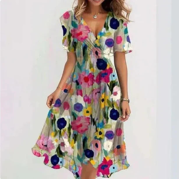 Eva | Elegante Dames Midi Overslagjurk