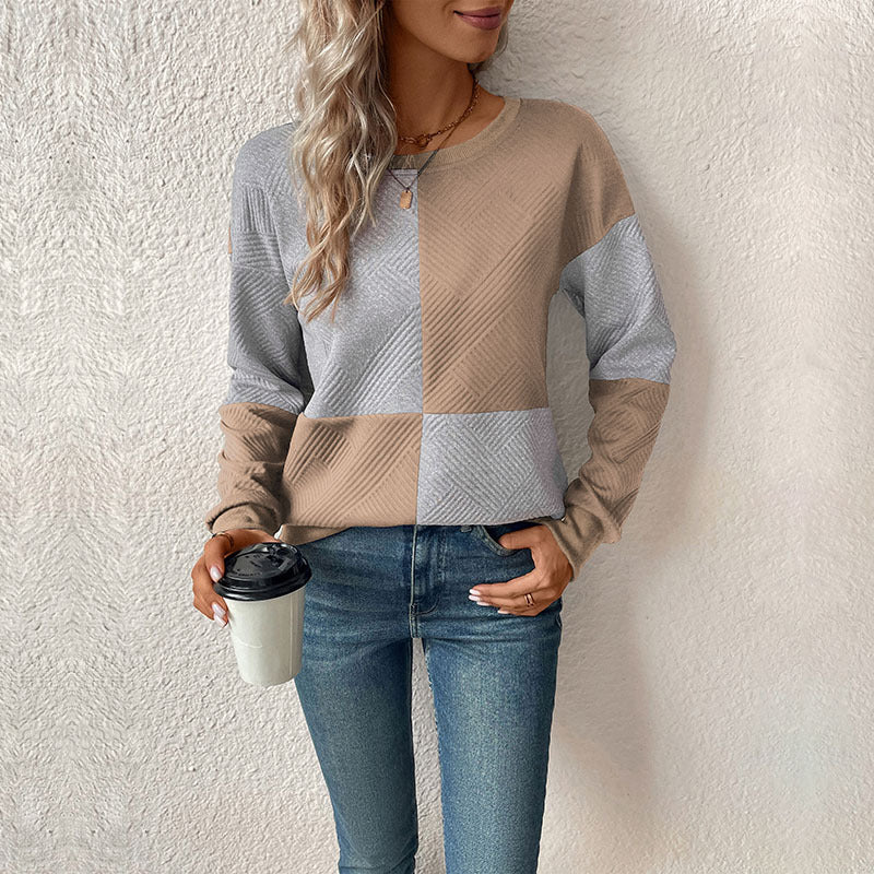 Fenna | Dames Casual Colorblock Ronde Hals Trui