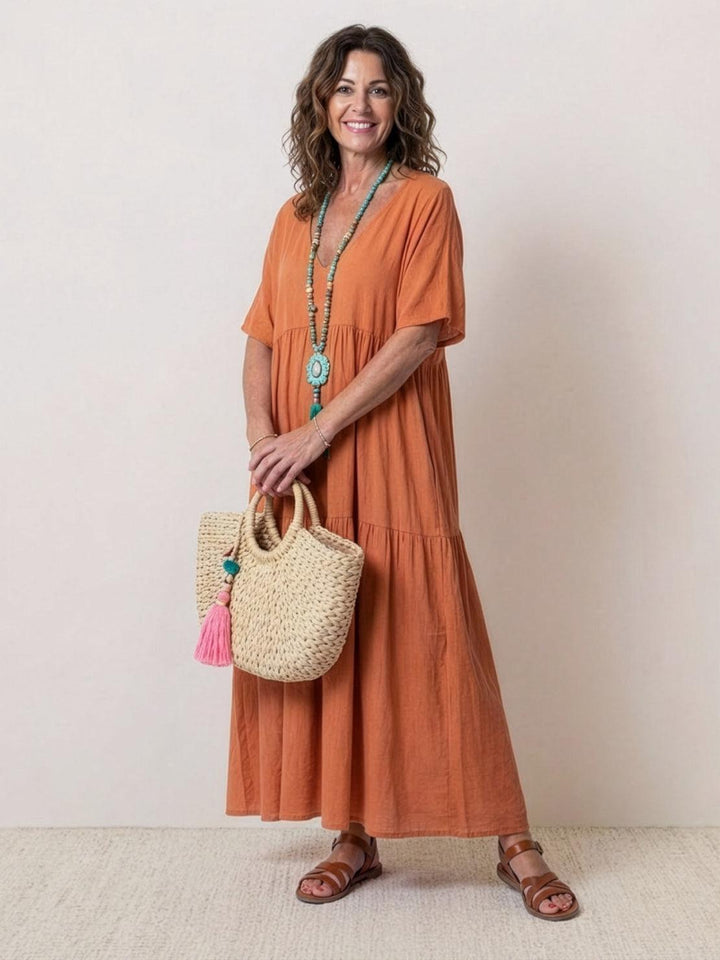 Fenna | Dames Maxi Jurk Boho Zomer Loose Fit Casual