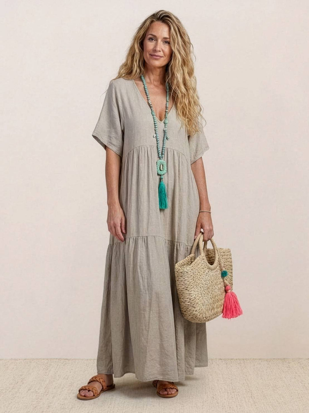 Fenna | Dames Maxi Jurk Boho Zomer Loose Fit Casual