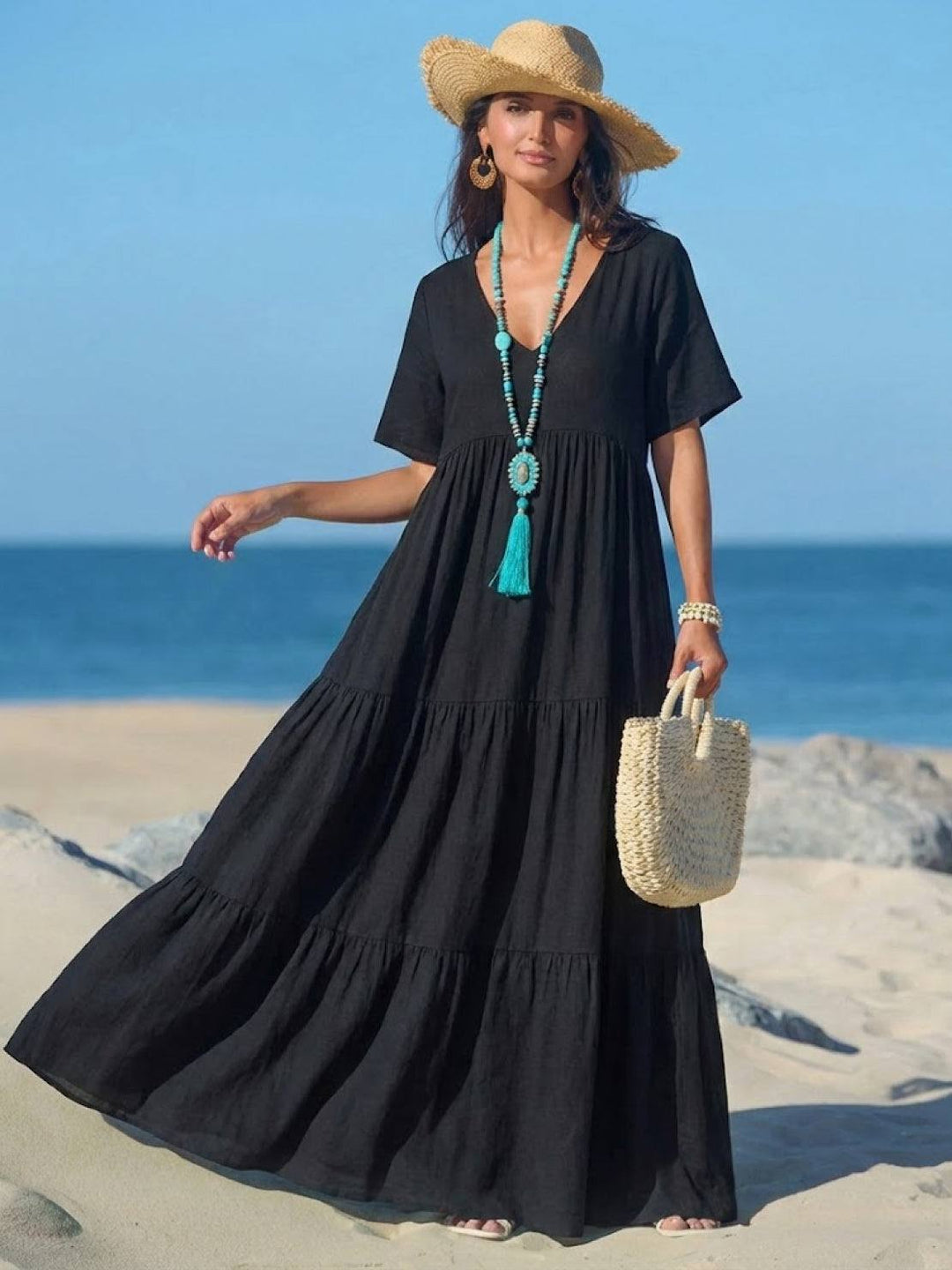 Fenna | Dames Maxi Jurk Boho Zomer Loose Fit Casual