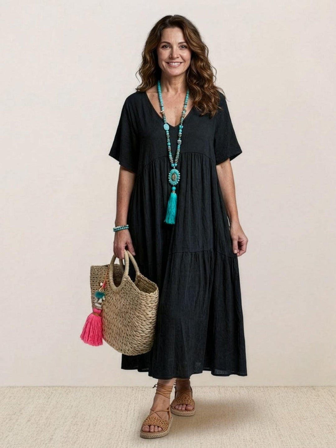 Fenna | Dames Maxi Jurk Boho Zomer Loose Fit Casual