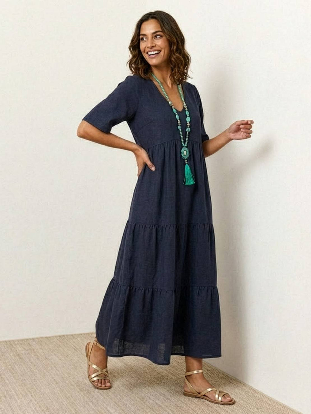 Fenna | Dames Maxi Jurk Boho Zomer Loose Fit Casual