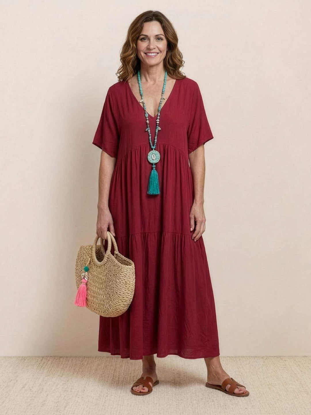 Fenna | Dames Maxi Jurk Boho Zomer Loose Fit Casual