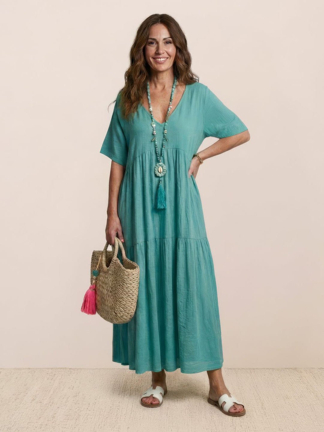 Fenna | Dames Maxi Jurk Boho Zomer Loose Fit Casual