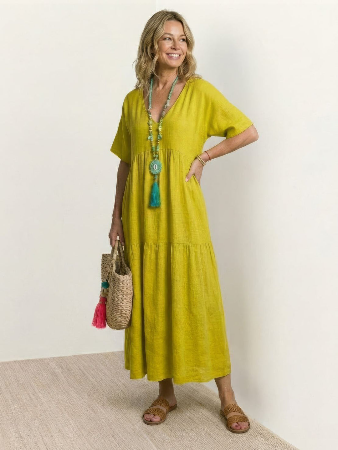 Fenna | Dames Maxi Jurk Boho Zomer Loose Fit Casual