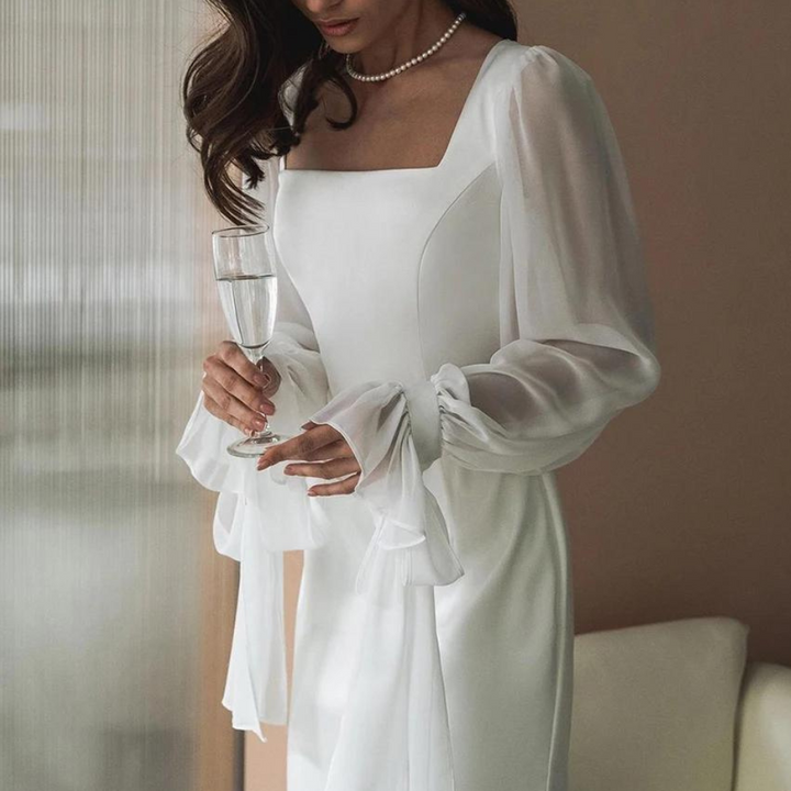Florine | Elegante Dames Maxi Vierkante-Hals Avondjurk