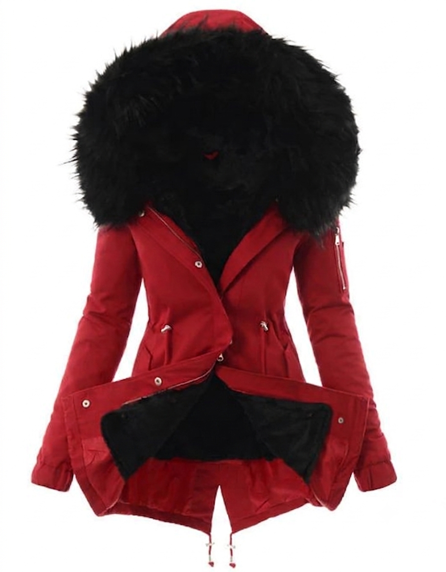 Iris | Dames Winter Capuchon Getailleerde Lange Parka