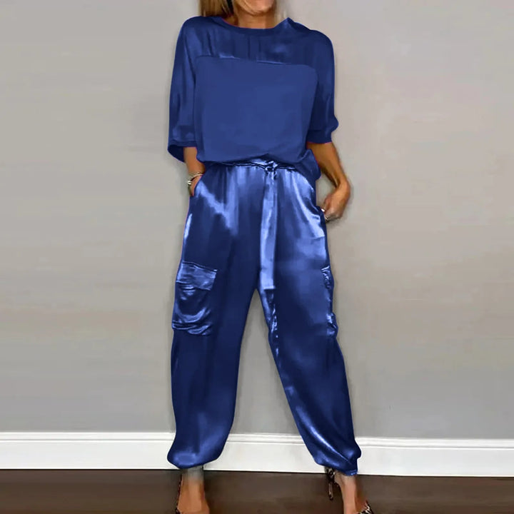 Kaya | Dames Cargo Rondehals Getailleerde Tweedelig set