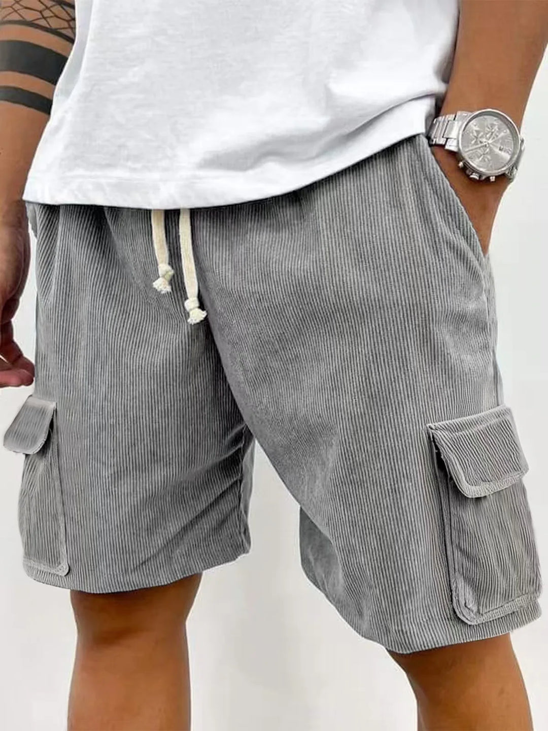 Kees | Heren Korte Broek Casual Cargo Zak Drawstring Relaxed Fit