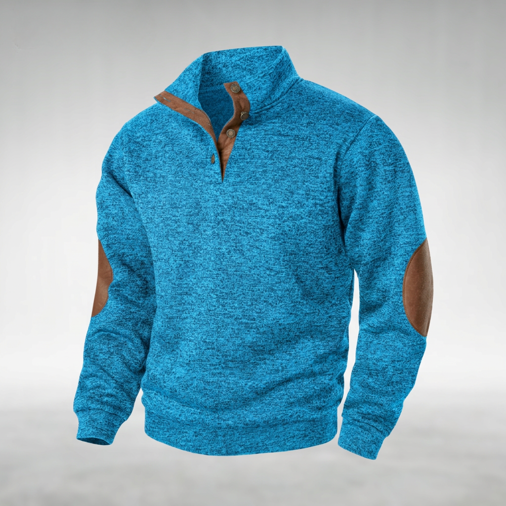 Laurent | Heren Elleboogpatch Quarter-Zip Trui