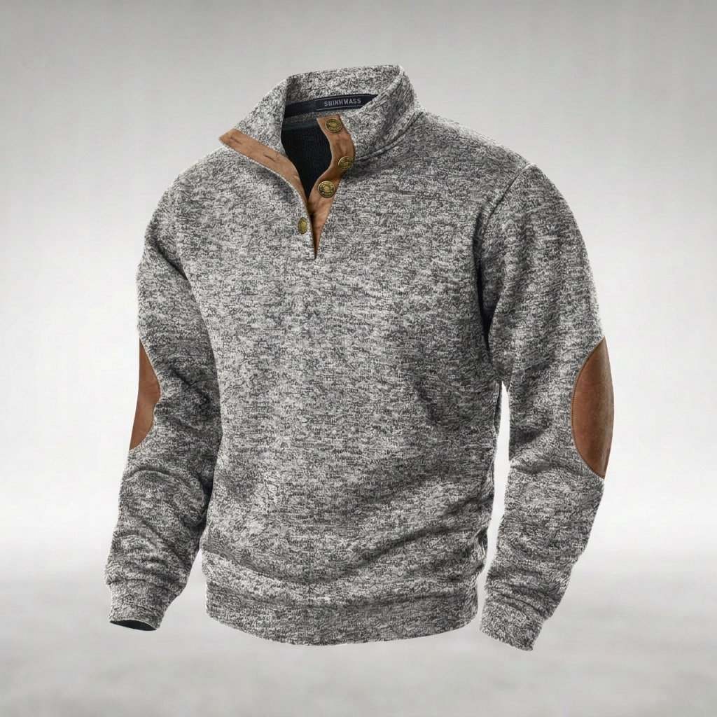 Laurent | Heren Elleboogpatch Quarter-Zip Trui