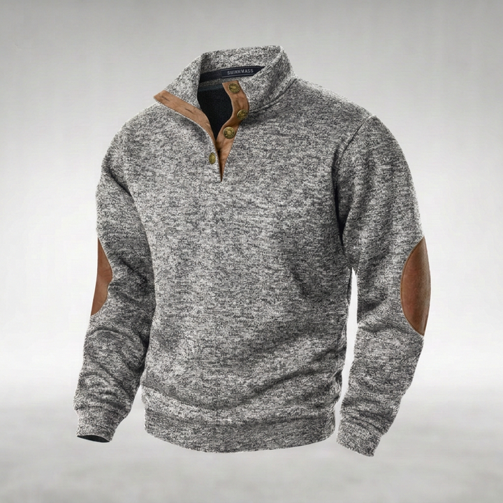 Laurent | Heren Elleboogpatch Quarter-Zip Trui