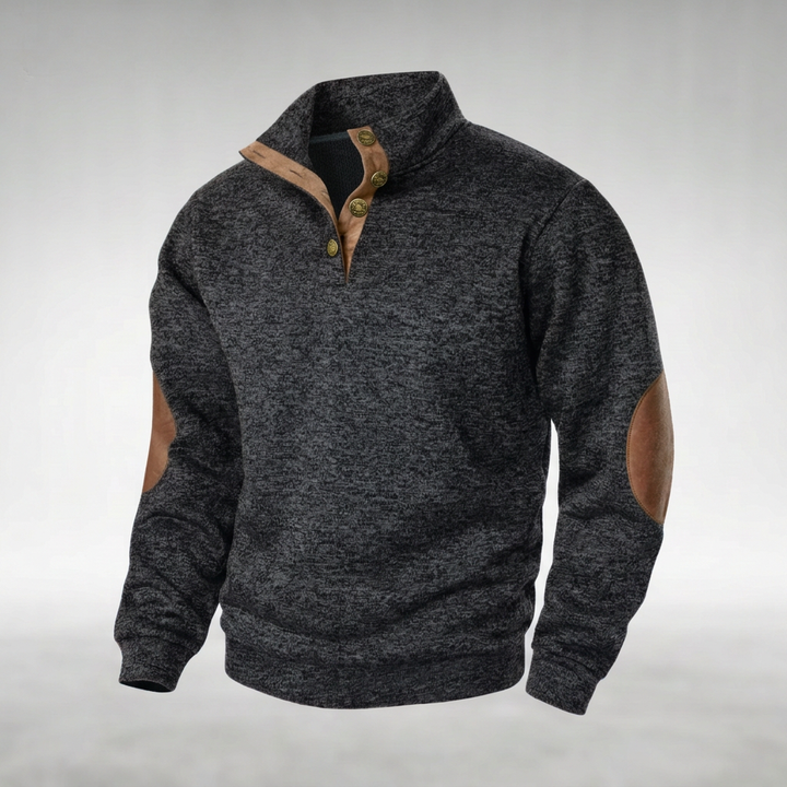Laurent | Heren Elleboogpatch Quarter-Zip Trui