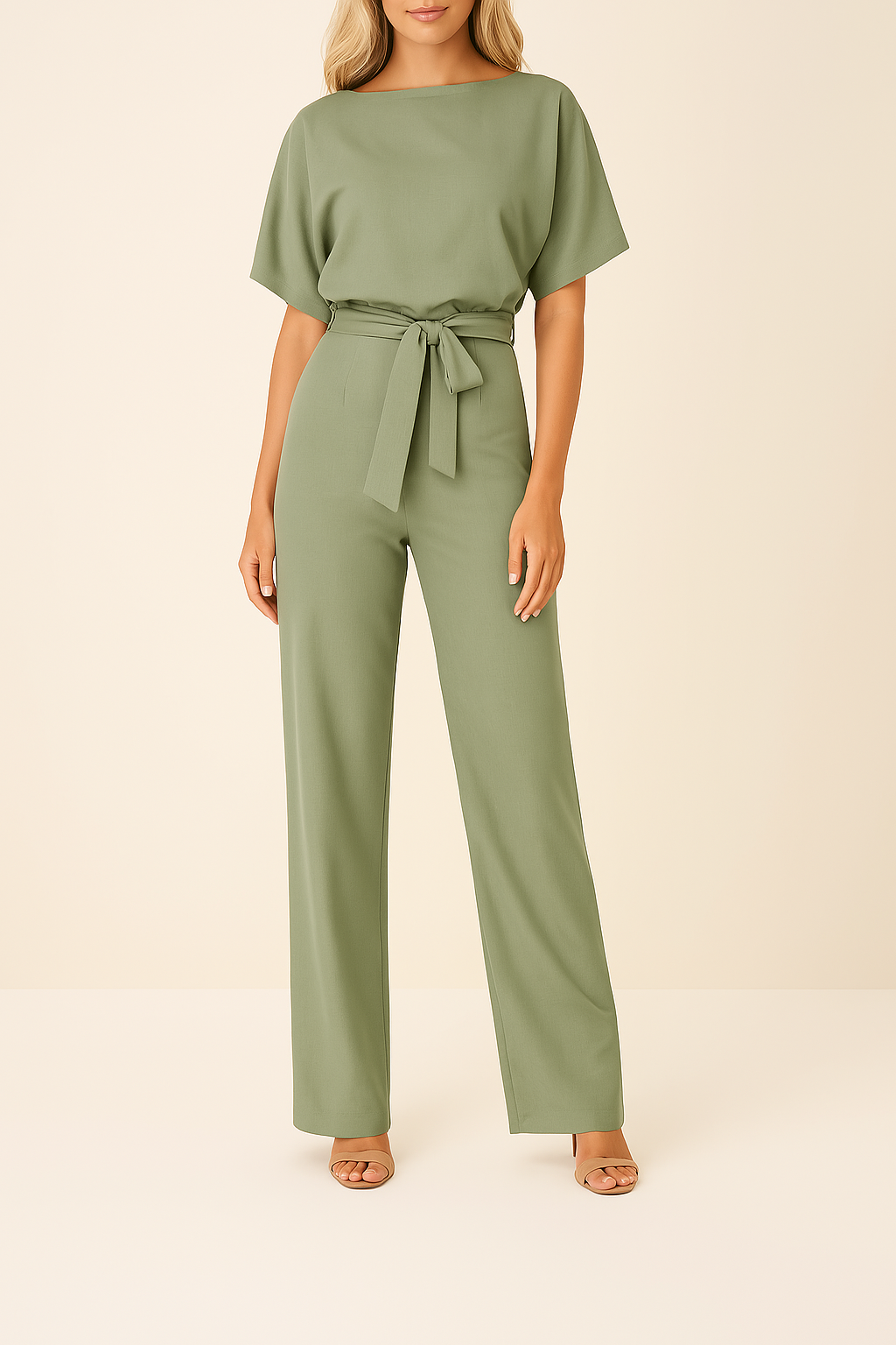 Lavinia | Dames Jumpsuit Elegant Wide-Leg Korte Mouw