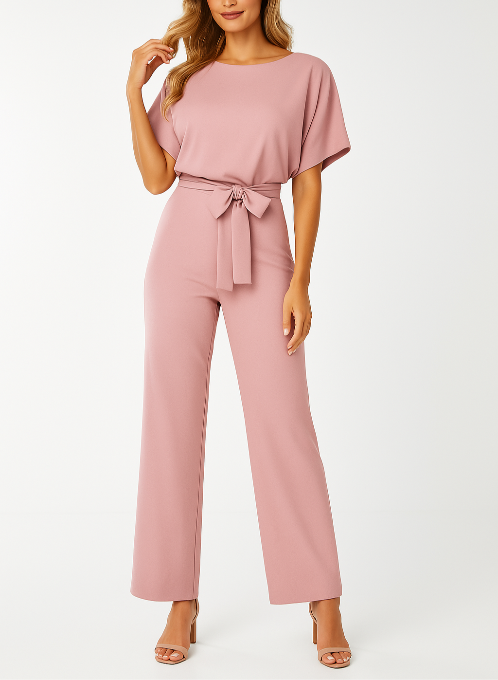 Lavinia | Dames Jumpsuit Elegant Wide-Leg Korte Mouw