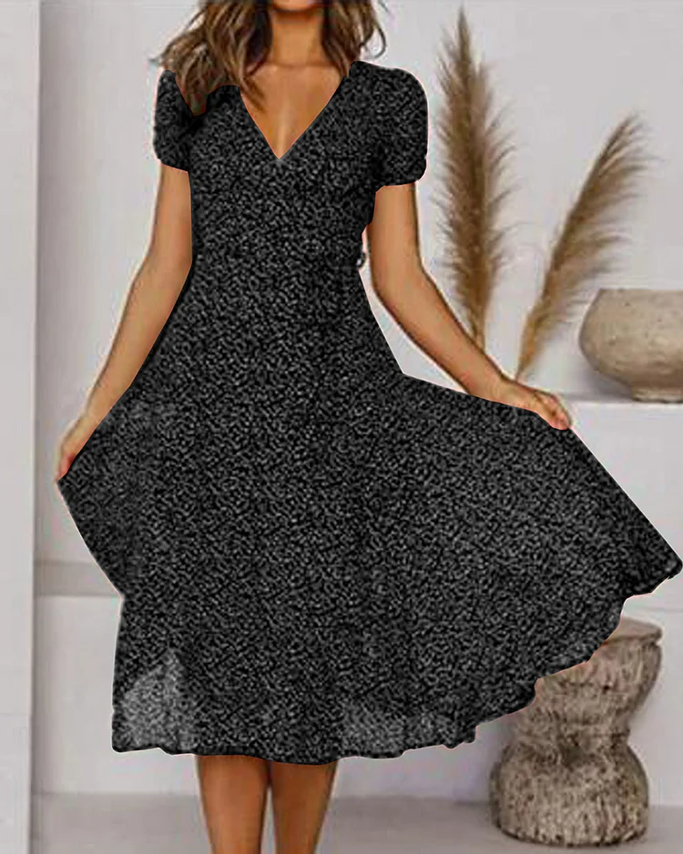 Neva | Elegante Dames Midi-Jurk V-hals Zomer