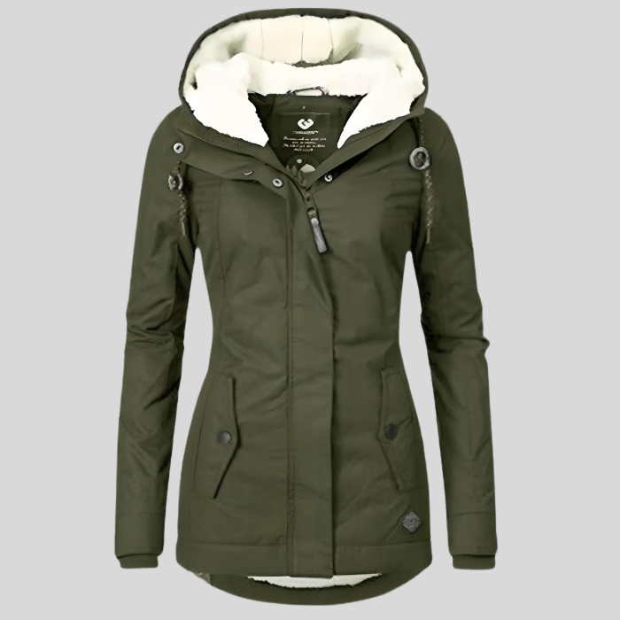 Noor | Dames Gevoerde Capuchon Lange Winterjas
