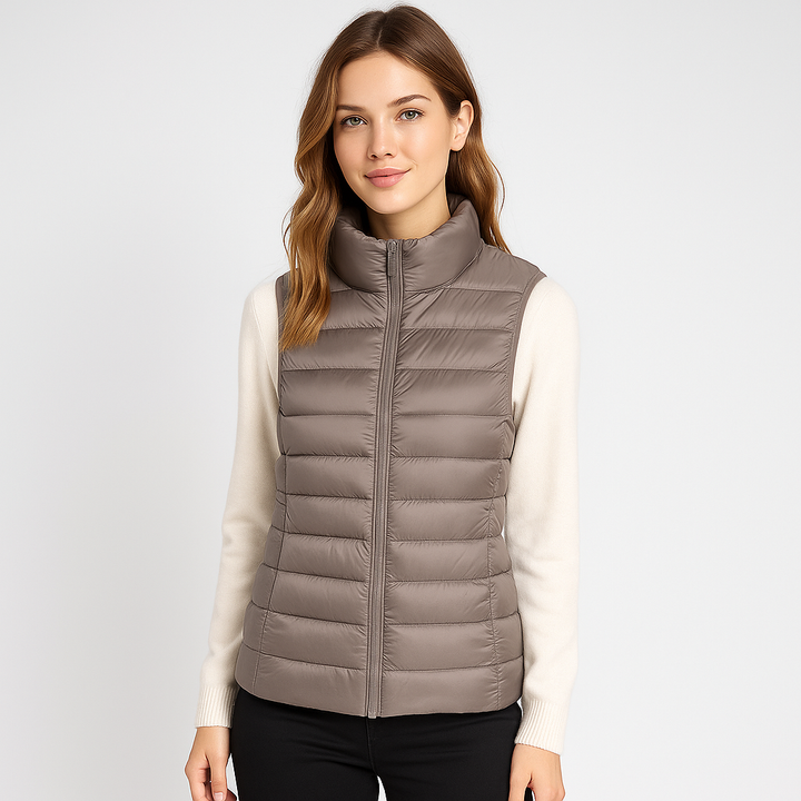 Noor | Dames Gewatteerd Hoge Kraag Gilet