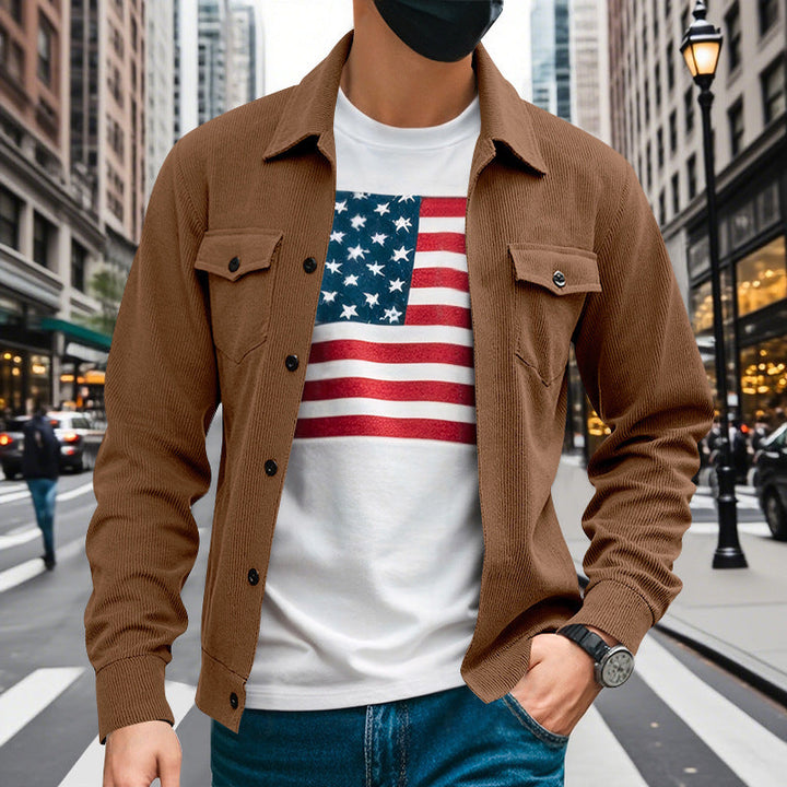 Heren Overshirtjack met Drukknoopsluiting en Borstzakken